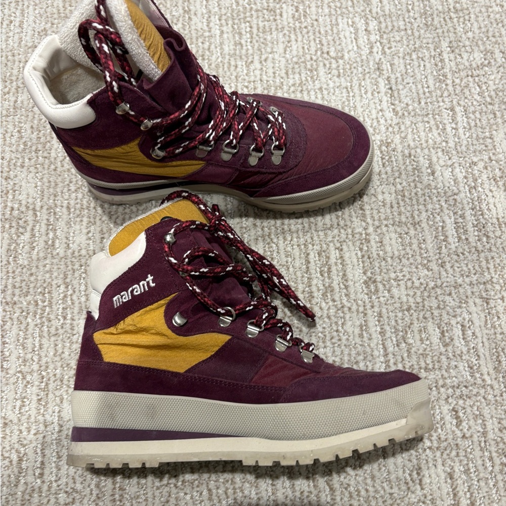 Isabel Marant Burgundy and Mustard Boots